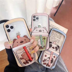 Curved hollow glass phone case
