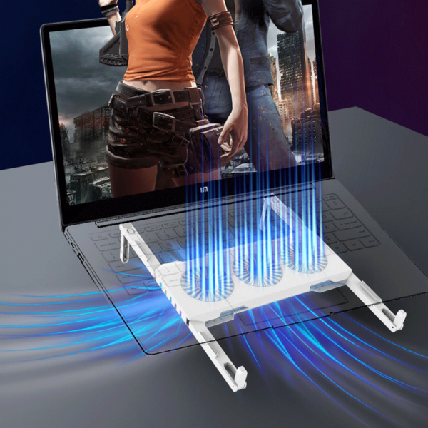 Portable Slim Smart Laptop Cooling Pad USB 3 Fans Gaming Laptop Cooler Fan for up to 17 Inches, Plug n Play For Notebook, PC, or Laptop
