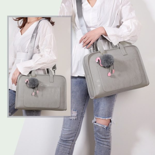 Leather waterproof fashion female laptop bag - Image 3