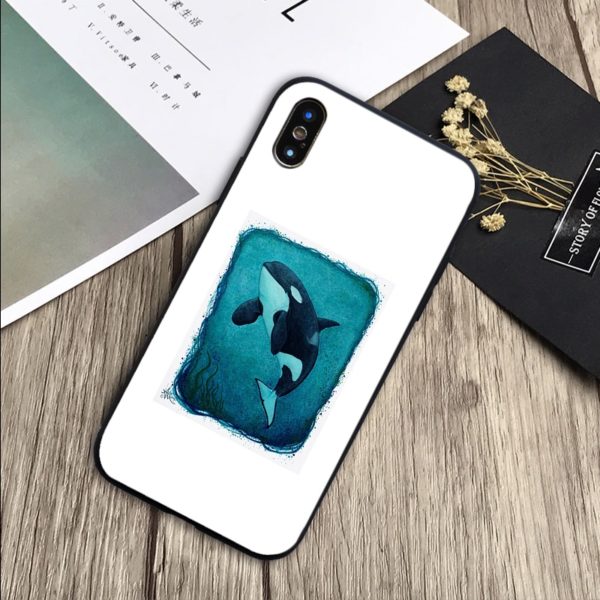 Killer Whale Orca Watercolor Soft Silicone Phone Case - Image 12