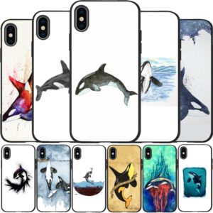 Killer Whale Orca Watercolor Soft Silicone Phone Case