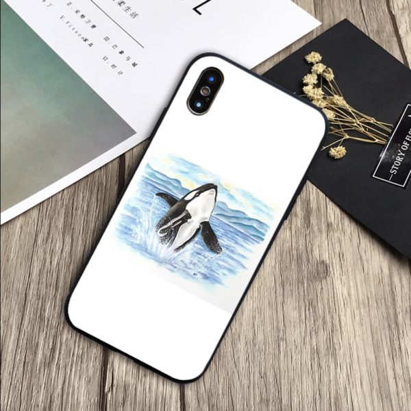 Killer Whale Orca Watercolor Soft Silicone Phone Case - Image 5