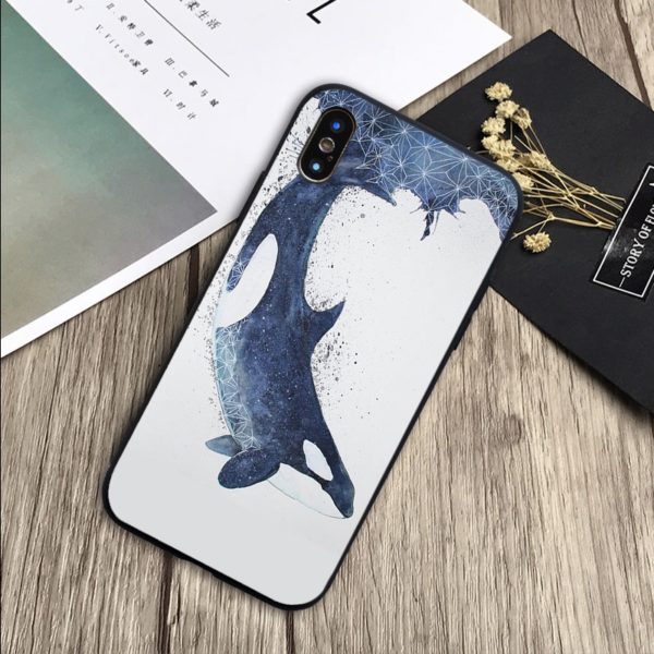 Killer Whale Orca Watercolor Soft Silicone Phone Case - Image 6